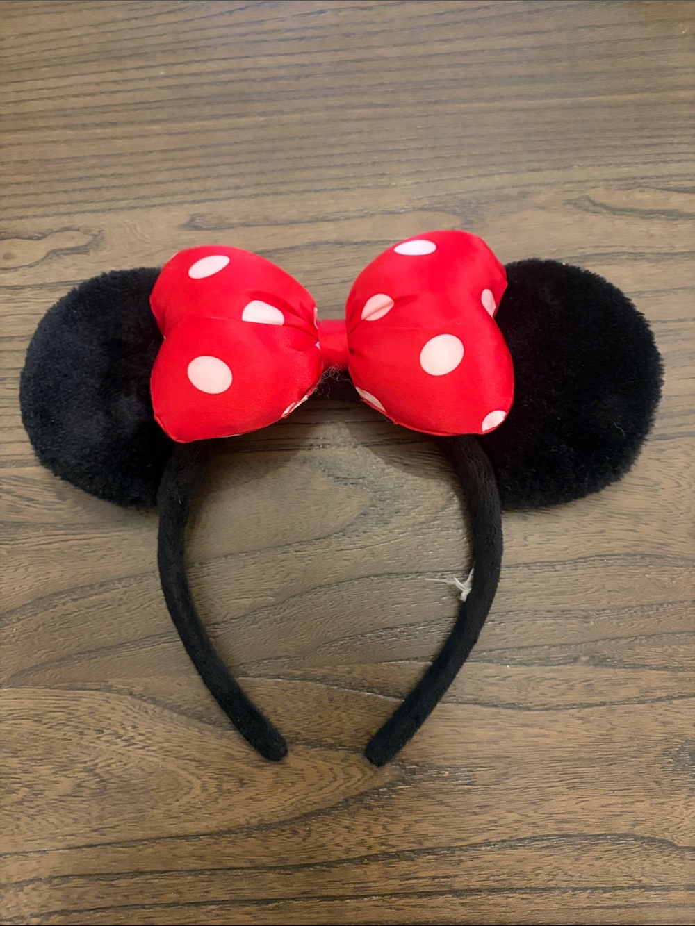 Disney Black Minnie Mouse Ears with Red Polka Dot Bow